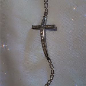 Sterling silver cross bracelet